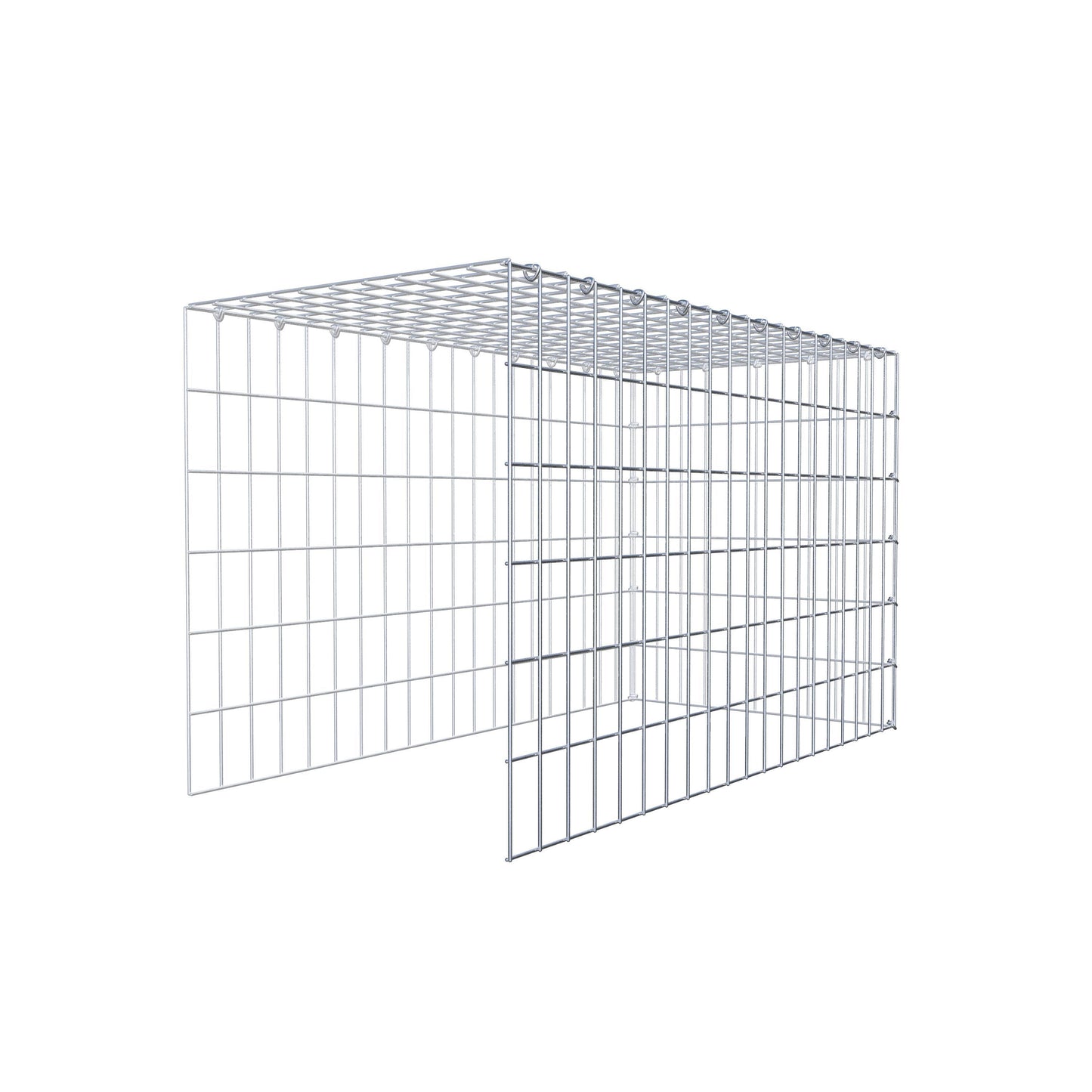Gabião Tipo 4 100 cm x 60 cm x 50 cm (C x A x P), malhagem 5 cm x 10 cm, anel C
