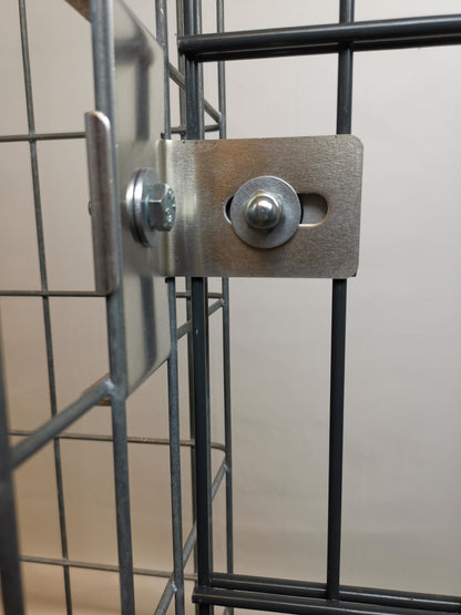 Abrazadera con soporte de valla 5 x 10 cm para tela metálica doble, aluminio