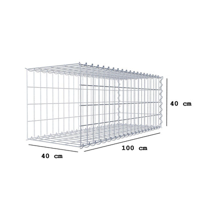 Extra gabion typ 2 100 cm x 40 cm x 40 cm (L x H x D), maskstorlek 5 cm x 10 cm, spiral