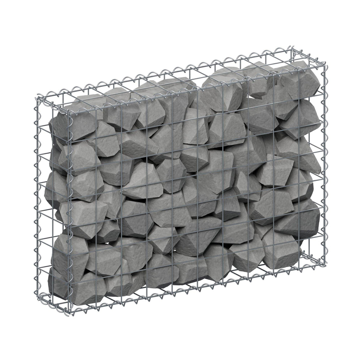 Gabion 100 cm x 70 cm x 20 cm (L x H x D), maskstorlek 10 cm x 10 cm, spiral