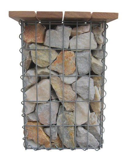Trädgårdsbänk med spiralformad gabion CUMARU MW 5 x 10 cm 105 x 50 x 30 cm