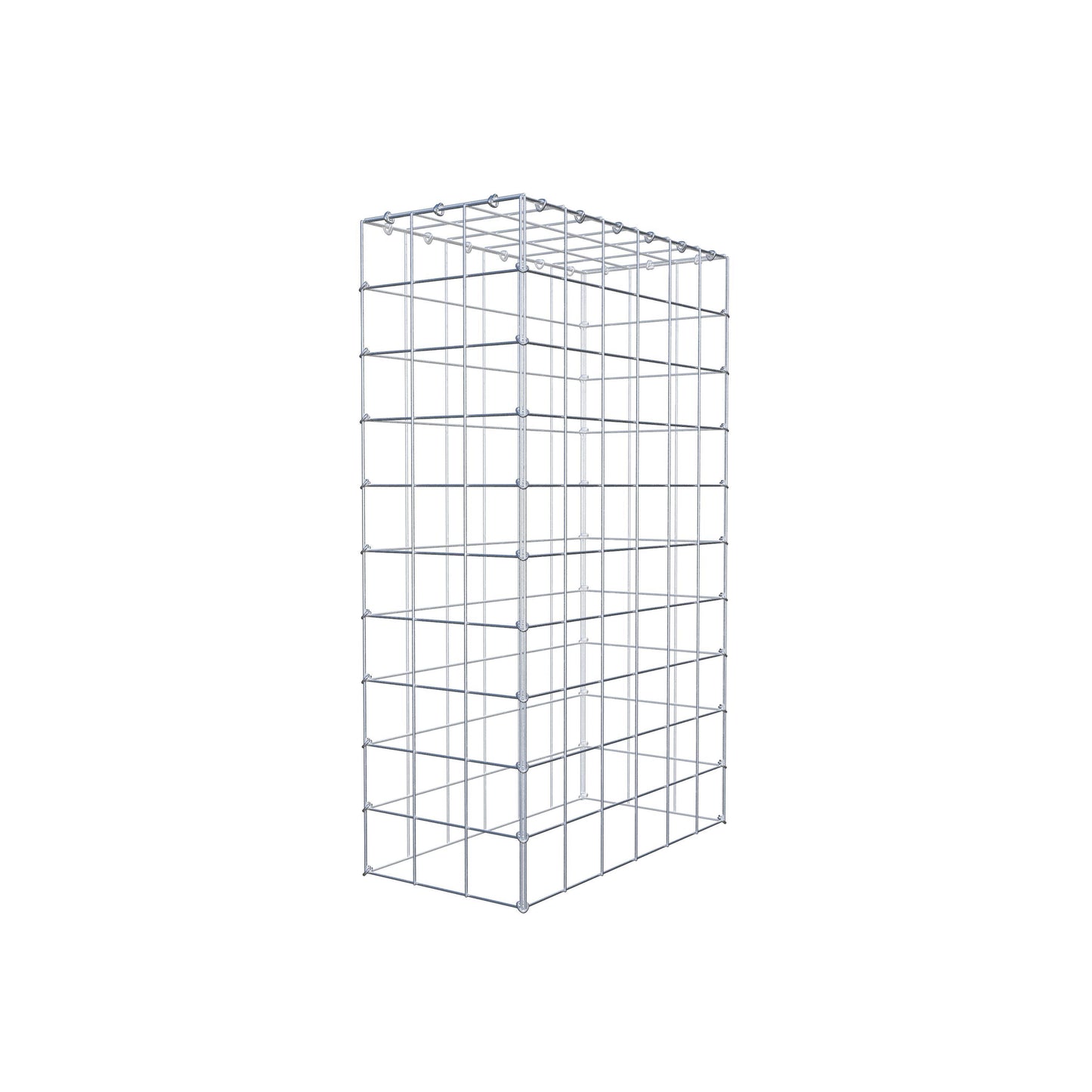 Typ 3 påbyggnadsgabion 100 cm x 60 cm x 30 cm (L x H x D), maskstorlek 10 cm x 10 cm, C-ring