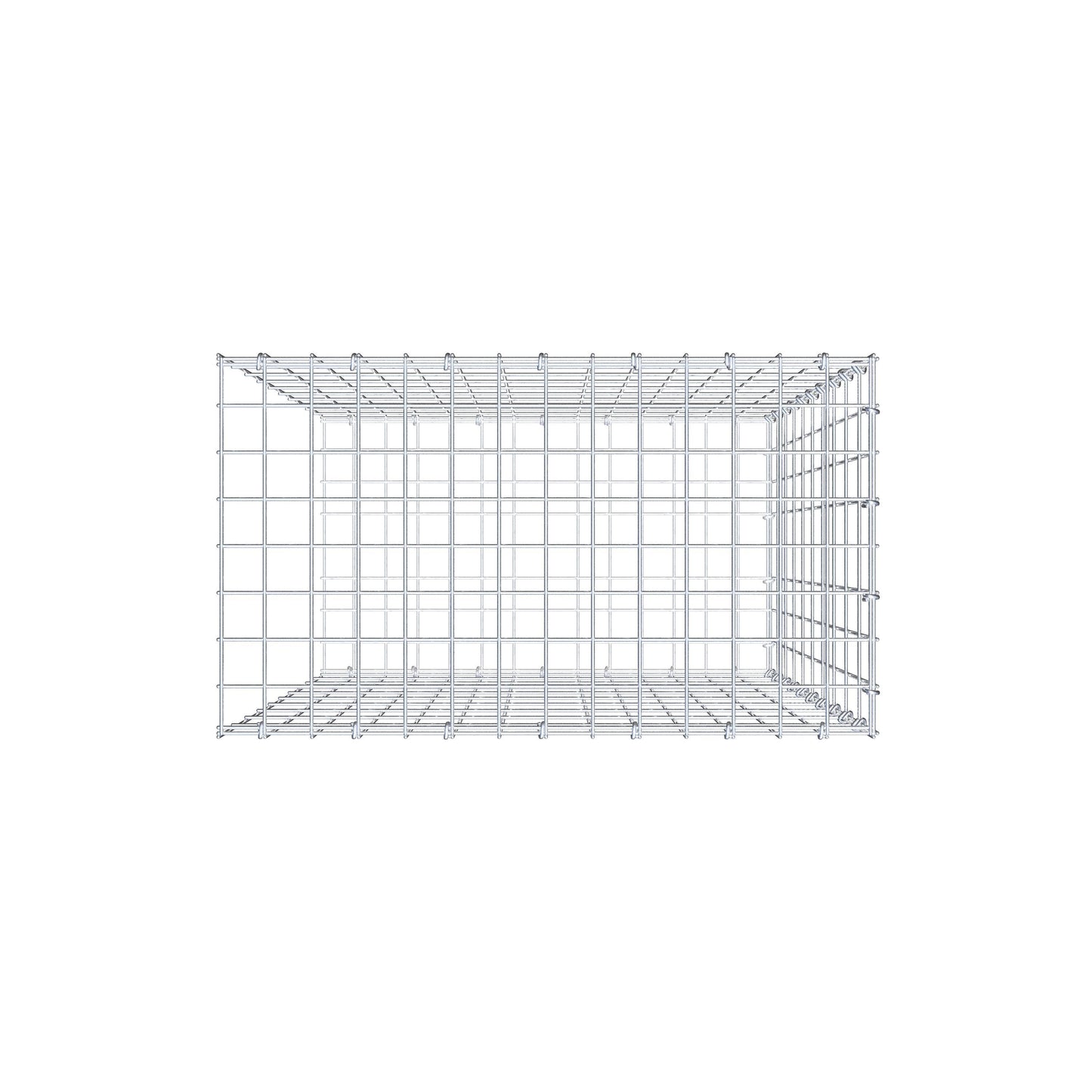 Gabião tipo 2 100 cm x 70 cm x 40 cm, malhagem 5 cm x 10 cm, anel C