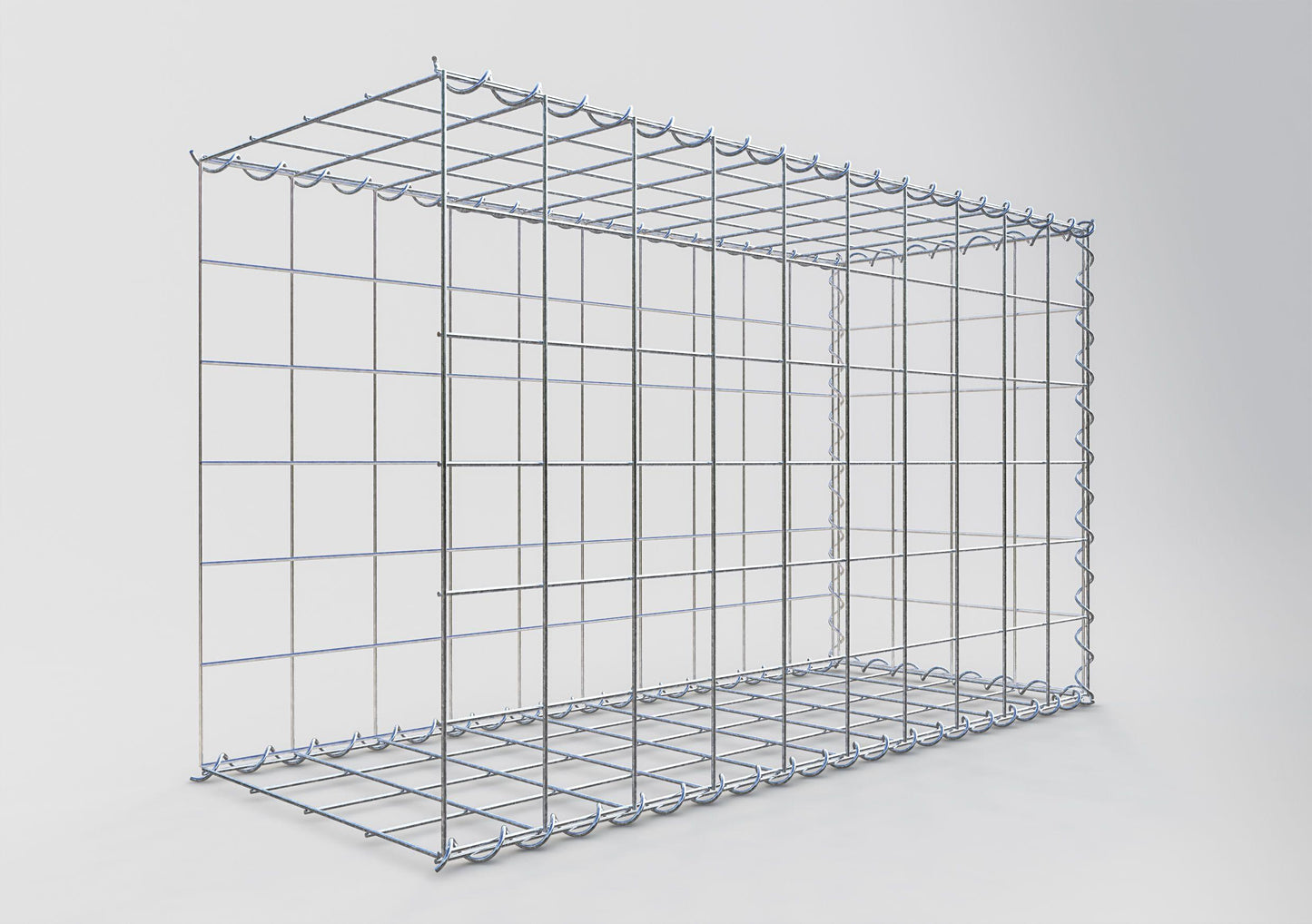 Extra gabion typ 2 100 cm x 60 cm x 40 cm (L x H x D), maskstorlek 10 cm x 10 cm, spiral