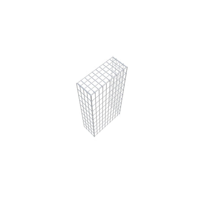 Typ 4 påbyggnadsgabion 100 cm x 20 cm x 50 cm (L x H x D), maskstorlek 5 cm x 10 cm, C-ring