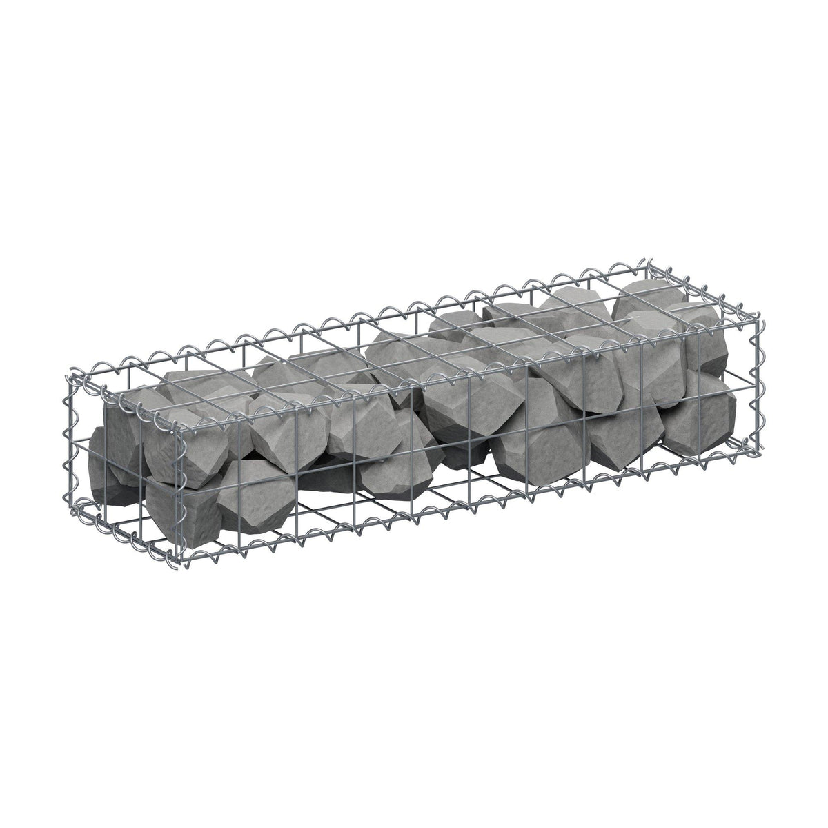 Gabion 100 cm x 20 cm x 30 cm (L x H x D), maskstorlek 10 cm x 10 cm, spiral