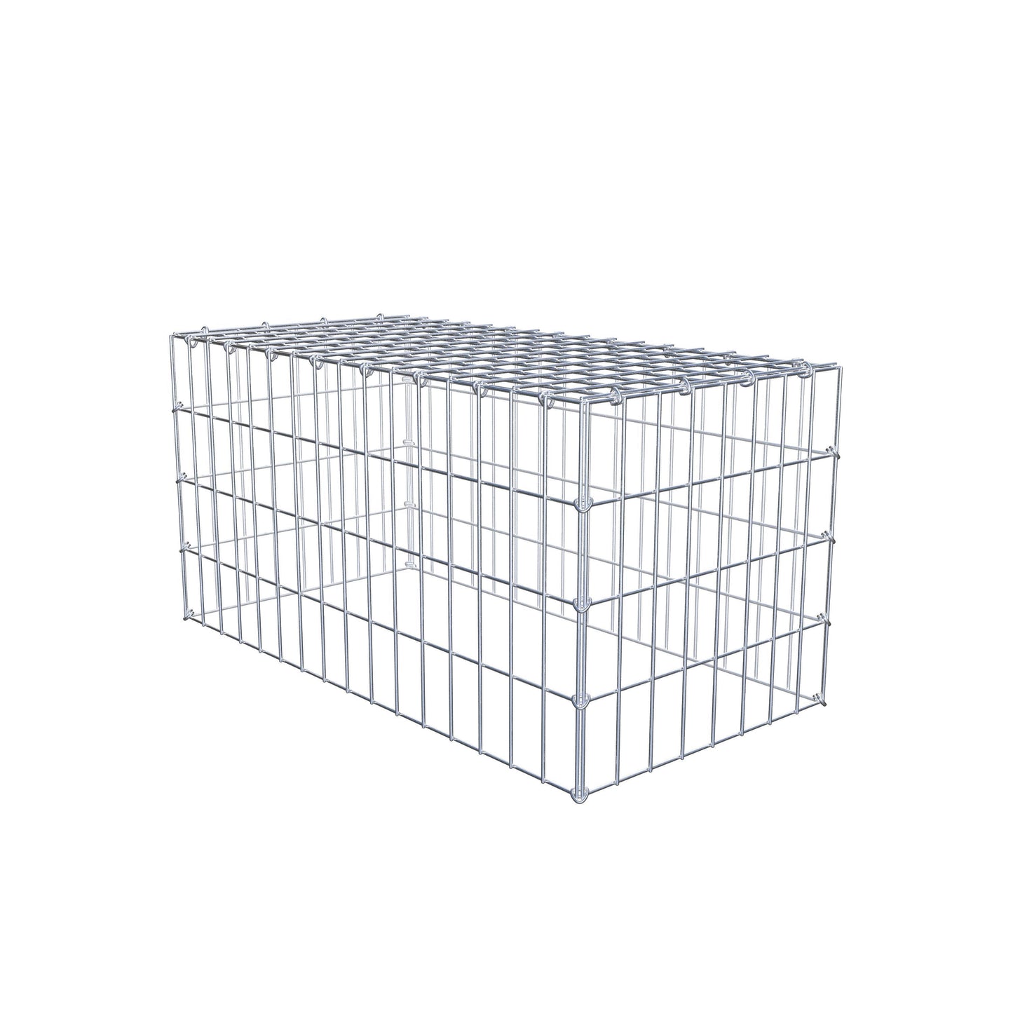 Monteret gabion type 3 80 cm x 40 cm x 40 cm (L x H x D), maskestørrelse 5 cm x 10 cm, C-ring