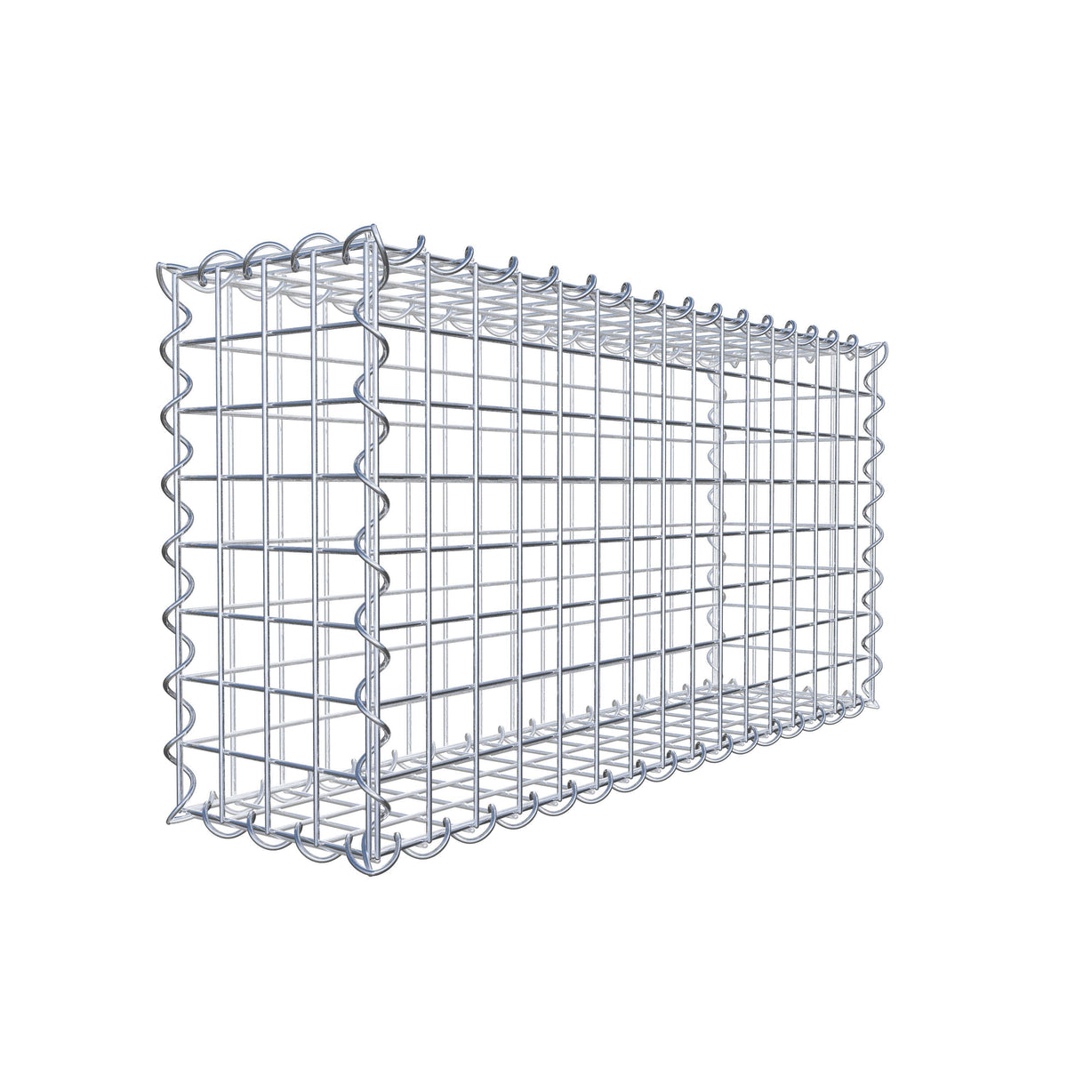 Gabião 80 cm x 40 cm x 20 cm (C x A x P), malhagem 5 cm x 5 cm, espiral