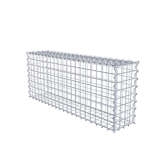 Sæt med 2 gabioner 100 cm x 40 cm x 20 cm (L x H x D), maskestørrelse 5 x 5 cm, spiralformet
