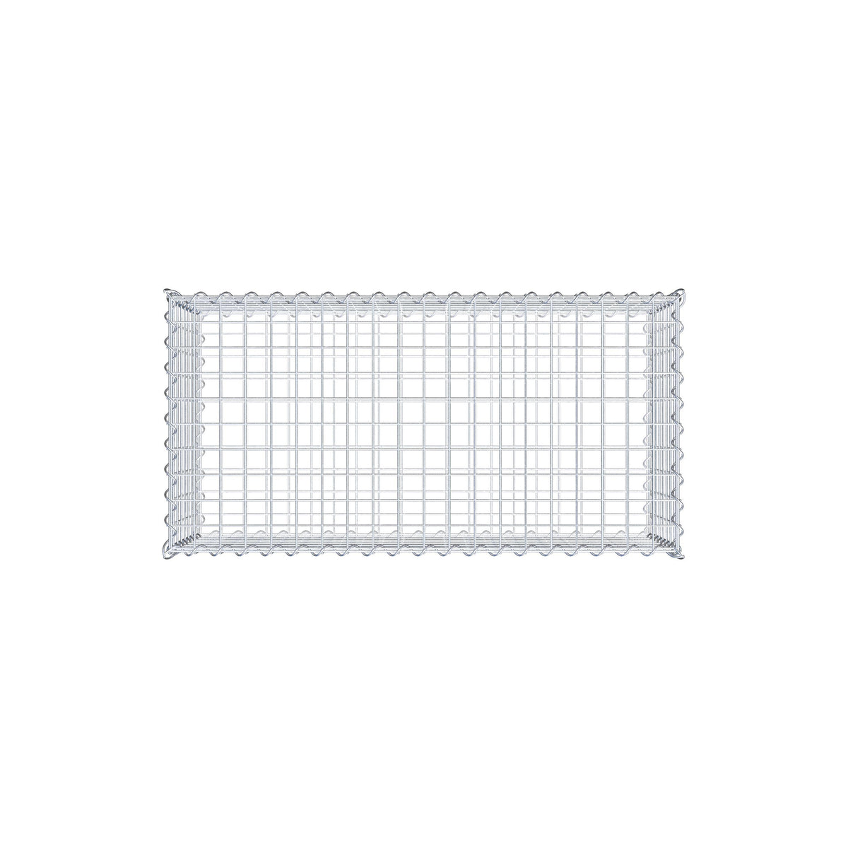 Schanskorf 100 cm x 40 cm x 50 cm (L x H x D), maaswijdte 5 cm x 5 cm, spiraalvormig