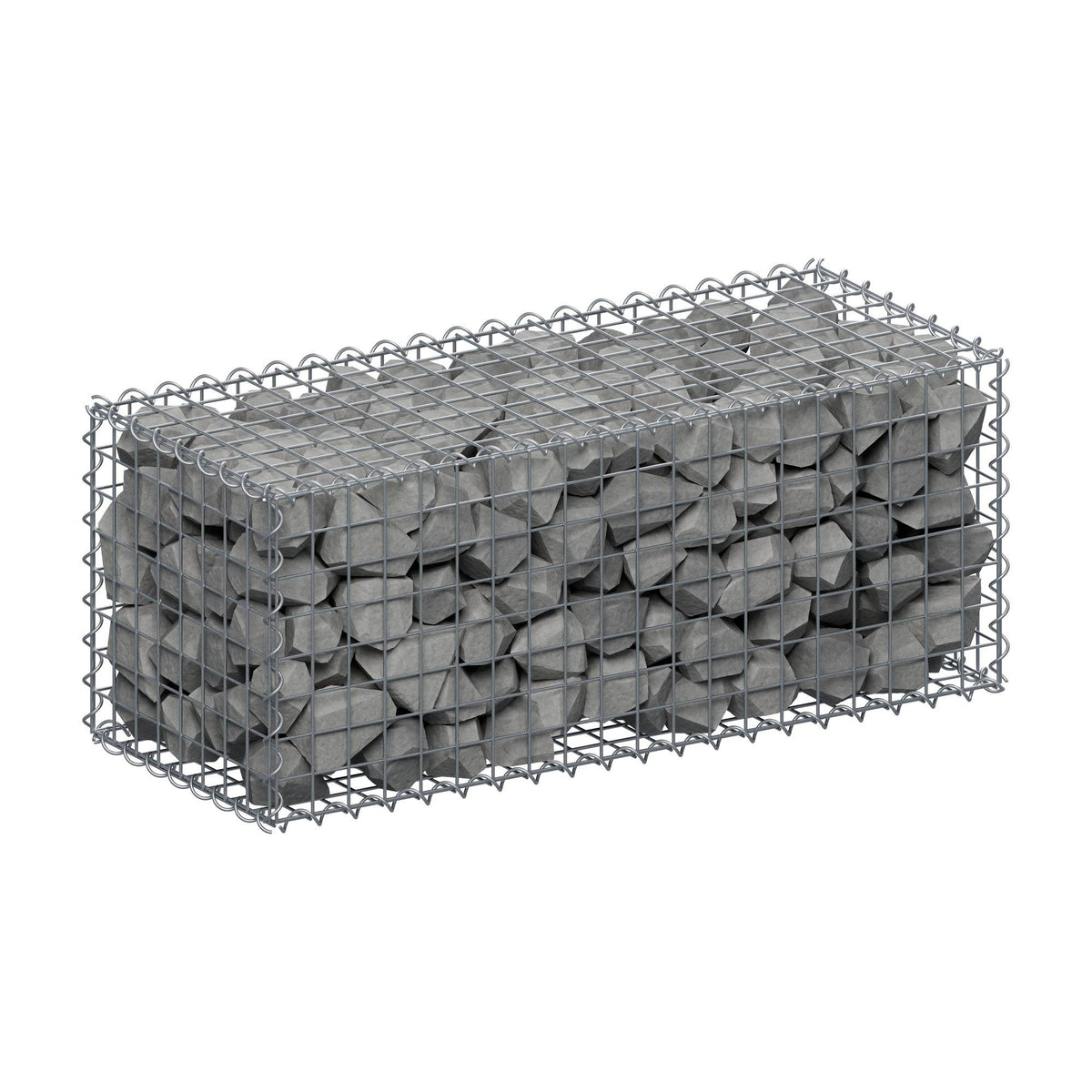 Gabião 100 cm x 40 cm x 40 cm (C x A x P), malhagem 5 cm x 5 cm, espiral