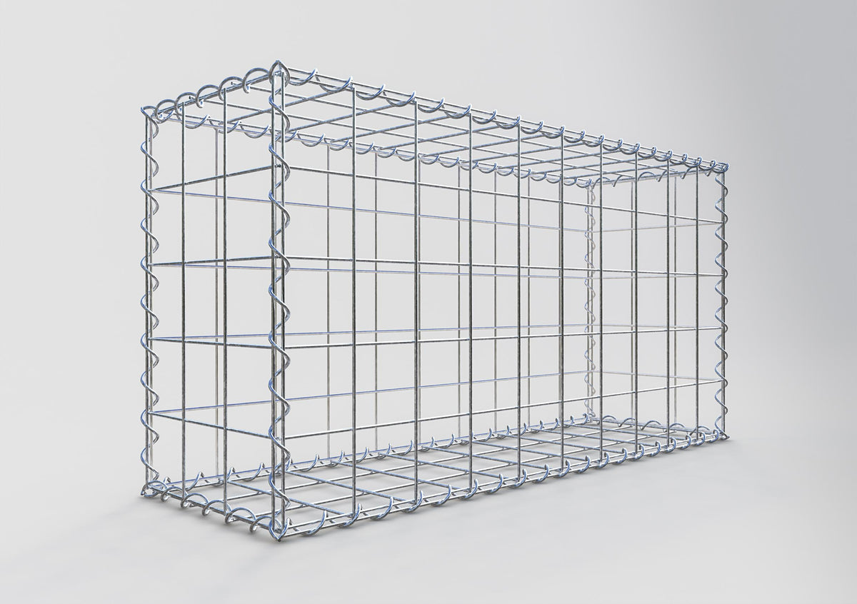 Gabion 100 cm x 50 cm x 30 cm (L x H x D), maskestørrelse 10 cm x 10 cm, spiral