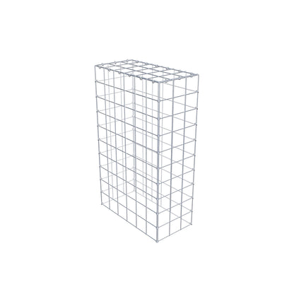 Typ 3 påbyggnadsgabion 100 cm x 60 cm x 30 cm (L x H x D), maskstorlek 10 cm x 10 cm, C-ring