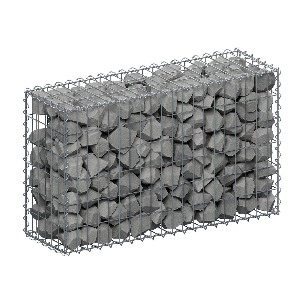 Gabbione 100 cm x 60 cm x 30 cm (L x H x P), maglia 5 cm x 10 cm, spirale