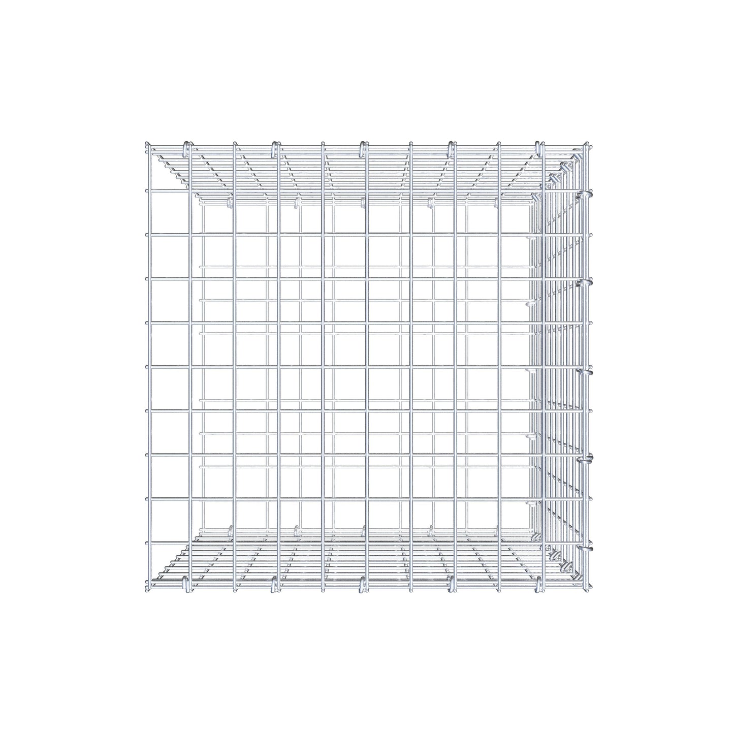 Monteret gabion type 2 50 cm x 50 cm x 50 cm (L x H x D), maskestørrelse 5 cm x 5 cm, C-ring