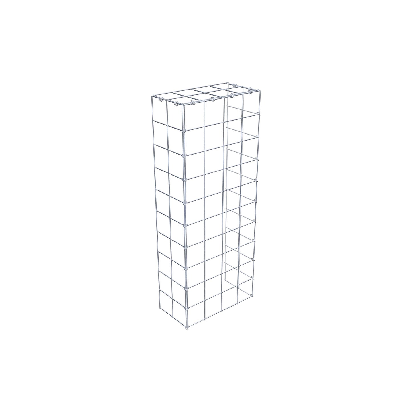 Typ 4 påbyggnadsgabion 100 cm x 20 cm x 40 cm (L x H x D), maskstorlek 10 cm x 10 cm, C-ring