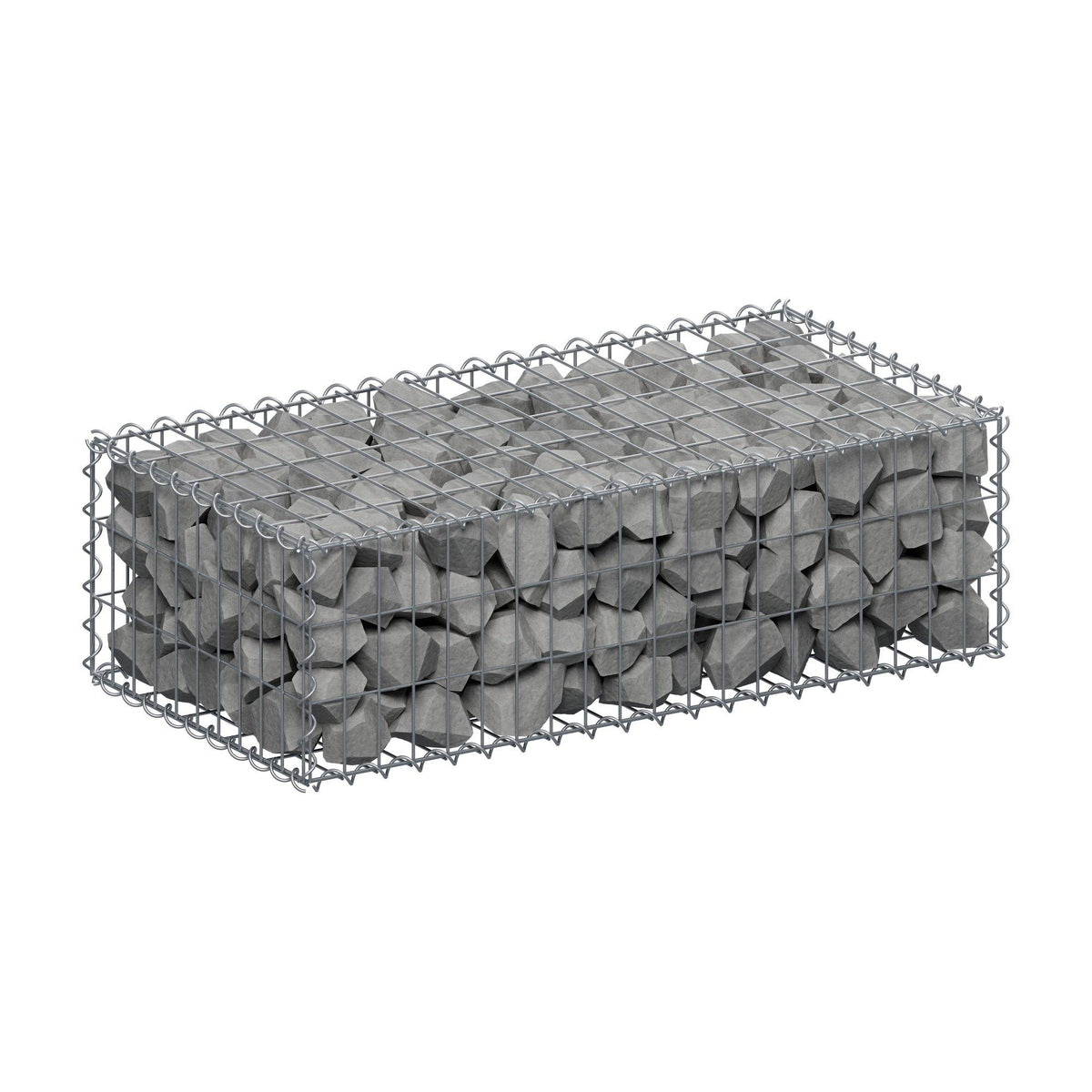 Gabion 100 cm x 30 cm x 50 cm (L x H x D), mesh size 5 cm x 10 cm, spiral