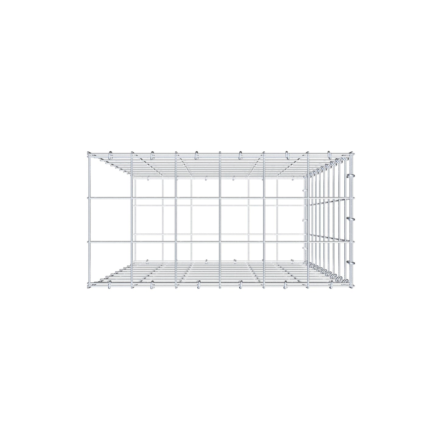 Gavión complementario de tipo 2 100 cm x 60 cm x 30 cm (largo x alto x fondo), malla 10 cm x 10 cm, anillo en C