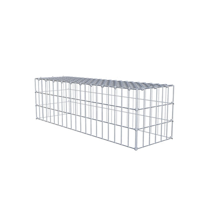 Typ 3 påbyggnadsgabion 100 cm x 30 cm x 30 cm (L x H x D), maskstorlek 5 cm x 10 cm, C-ring