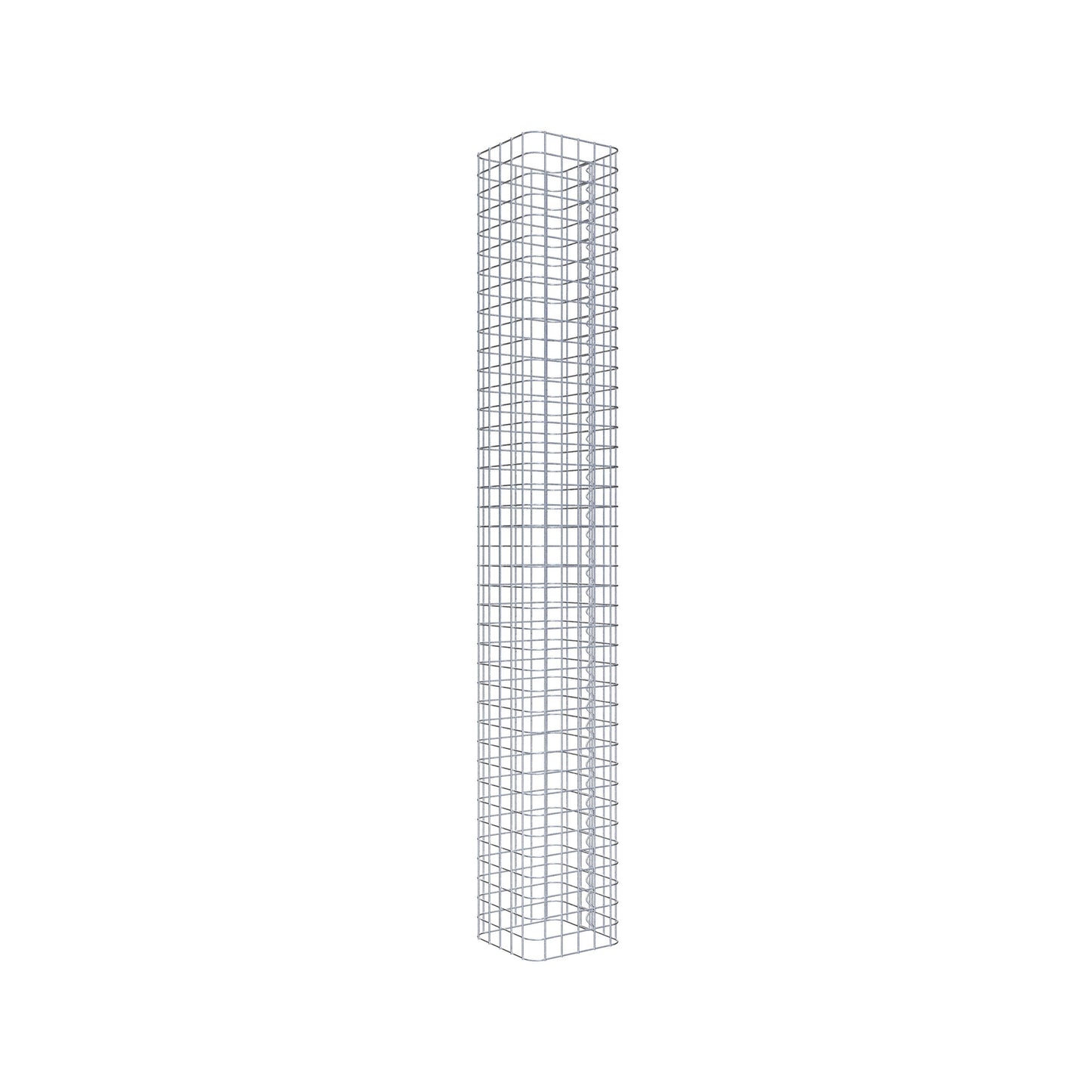 Colonna rettangolare in gabbione zincato a caldo, 27 cm x 27 cm, altezza 200 cm, MW 5 cm x 5 cm