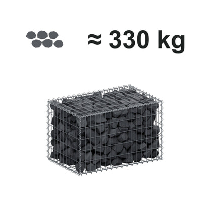 Gabione 80 cm x 50 cm x 50 cm (L x H x T), Maschenweite 5 cm x 10 cm, Spirale