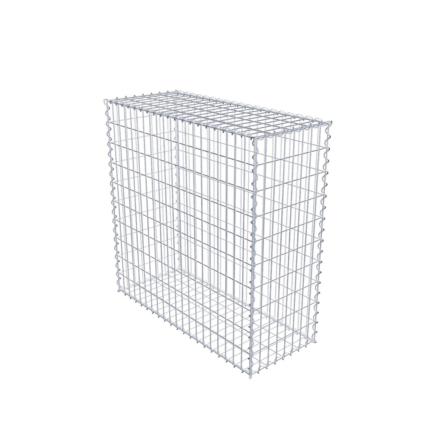 Gabião 100 cm x 100 cm x 40 cm (C x A x P), malhagem 5 cm x 10 cm, espiral