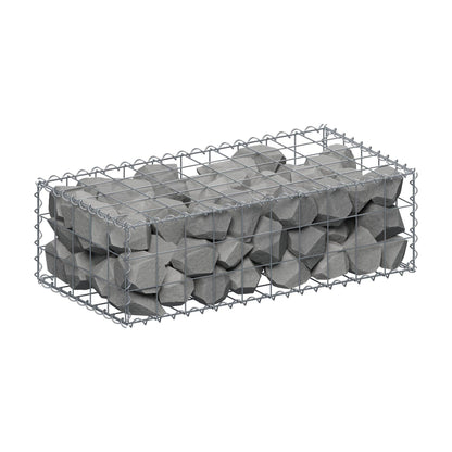 Gabbione 100 cm x 30 cm x 50 cm (L x H x P), maglia 10 cm x 10 cm, spirale