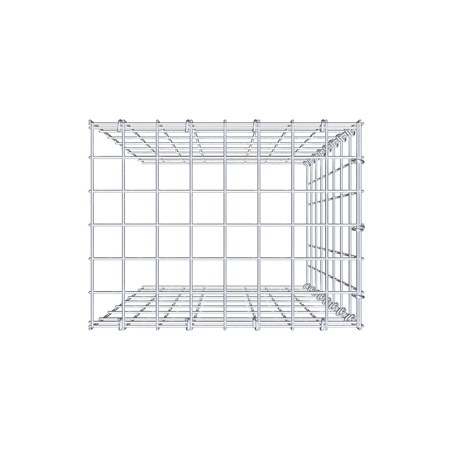 Anbaugabione Typ 4 80 cm x 40 cm x 30 cm (L x H x T), Maschenweite 5 cm x 10 cm, C-Ring