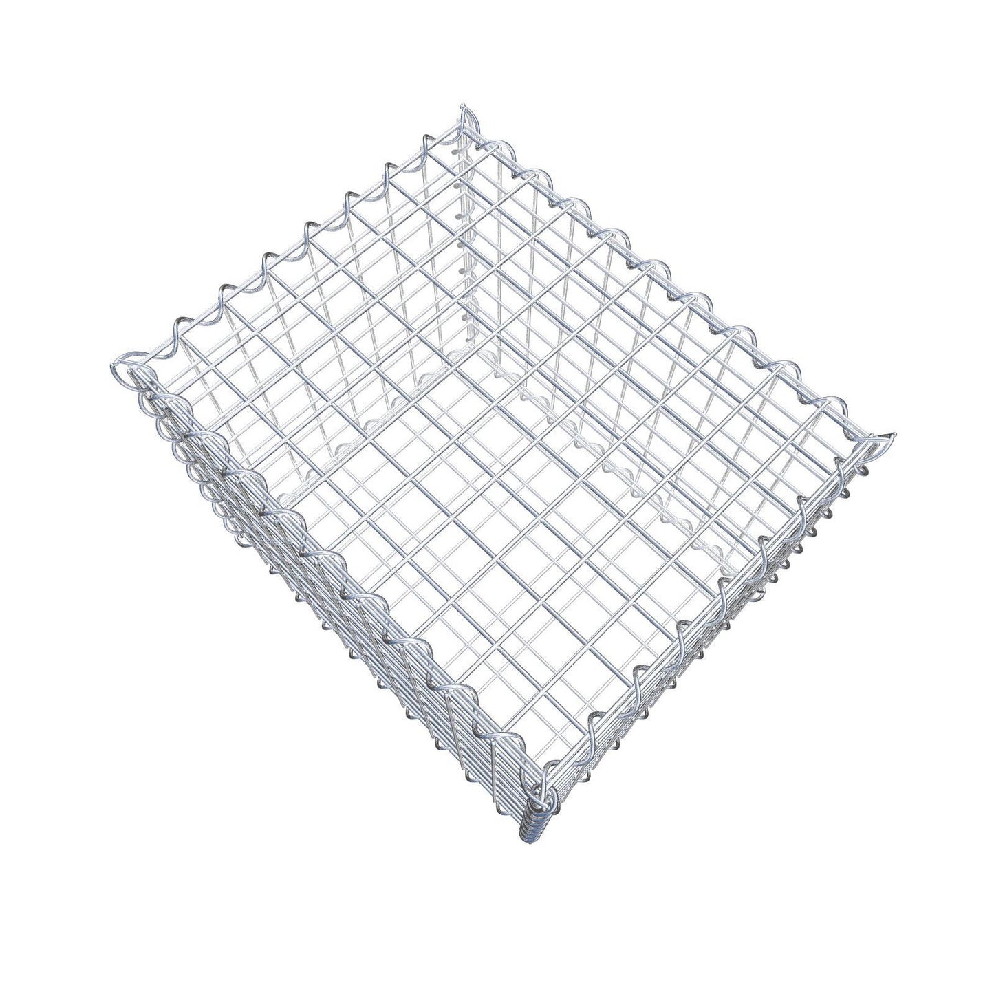 Gabião 50 cm x 40 cm x 40 cm (C x A x P), malhagem 5 cm x 5 cm, espiral