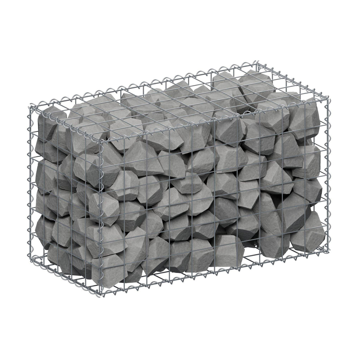 Gabião 100 cm x 60 cm x 50 cm (C x A x P), malhagem 10 cm x 10 cm, espiral