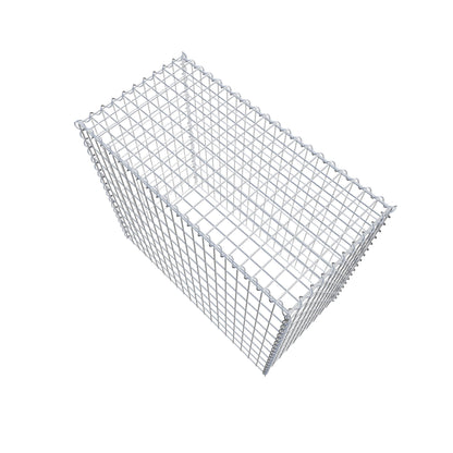 Opbouw schanskorf type 3 100 cm x 90 cm x 50 cm (L x H x D), maaswijdte 5 cm x 10 cm, spiraalvormig