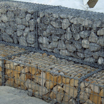 2er Set Gabionen 100 cm x 50 cm x 50 cm (L x H x T), Maschenweite 5 x 10 cm, Spirale