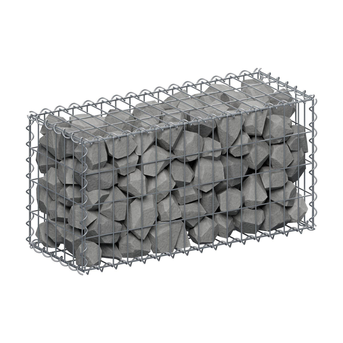 Gabione 80 cm x 40 cm x 30 cm (L x H x T), Maschenweite 5 cm x 10 cm, Spirale