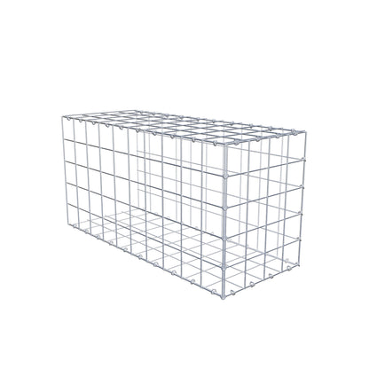 Monteret gabion type 2 100 cm x 50 cm x 40 cm (L x H x D), maskestørrelse 10 cm x 10 cm, C-ring