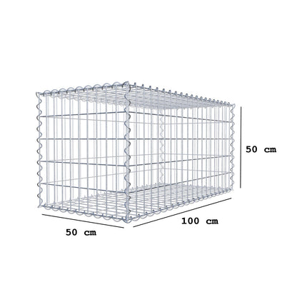 2er Set Gabionen 100 cm x 50 cm x 50 cm (L x H x T), Maschenweite 5 x 10 cm, Spirale