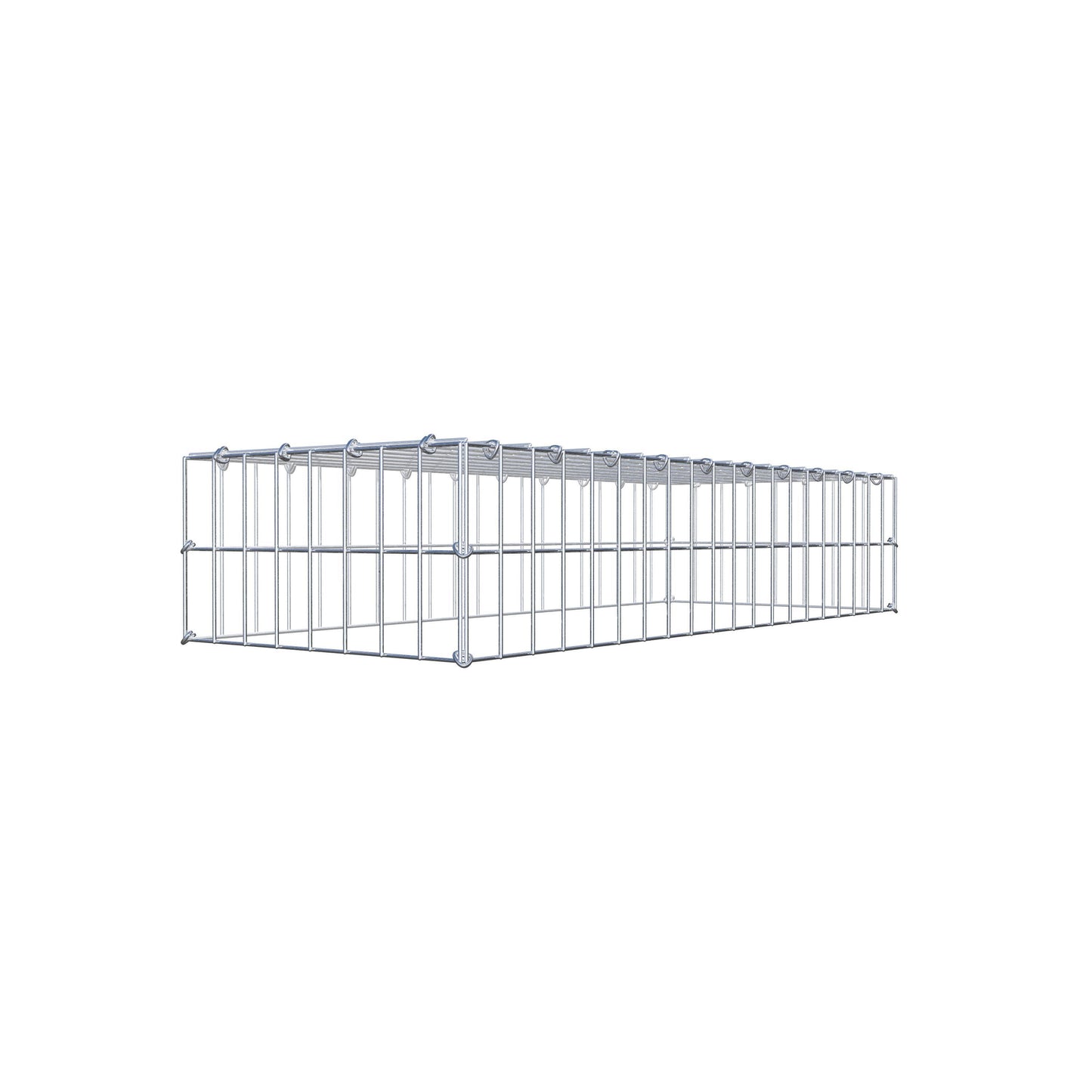 Monteret gabion type 3 100 cm x 20 cm x 40 cm (L x H x D), maskestørrelse 5 cm x 10 cm, C-ring