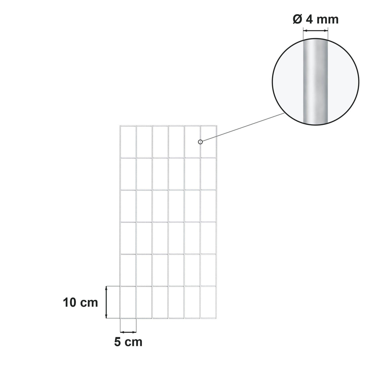 Schanskorf 100 cm x 50 cm x 20 cm (L x H x D), maaswijdte 5 cm x 10 cm, spiraalvormig
