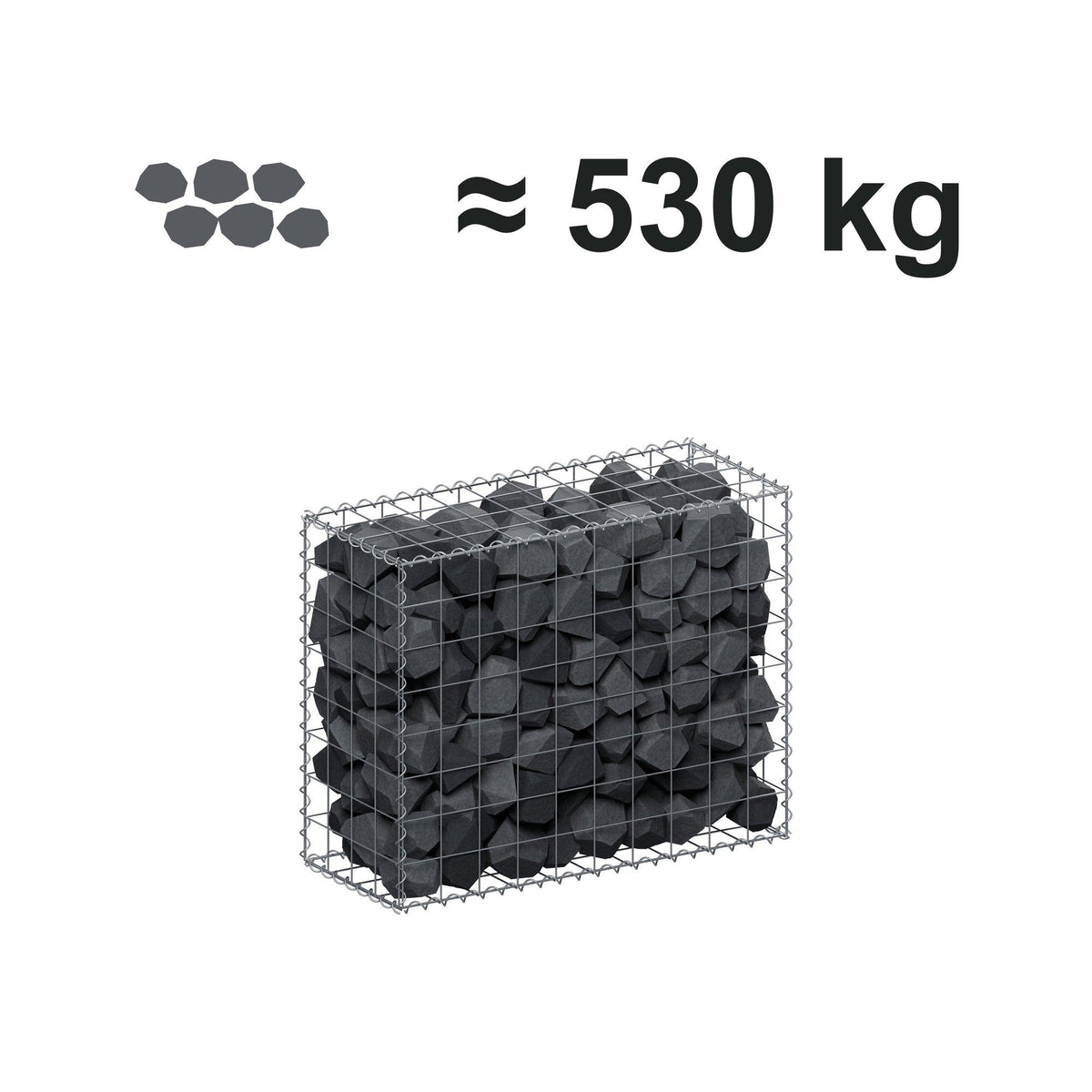 Gabion 100 cm x 80 cm x 40 cm (L x H x D), maskstorlek 10 cm x 10 cm, spiral