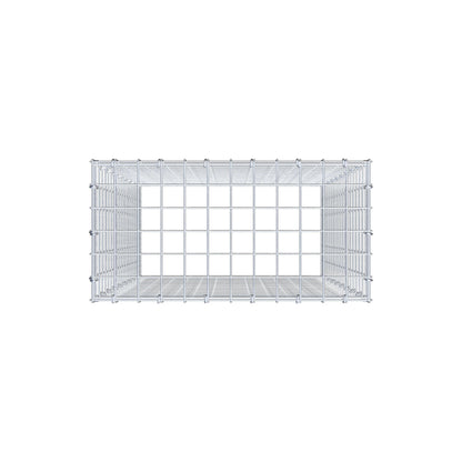 Typ 3 påbyggnadsgabion 100 cm x 60 cm x 30 cm (L x H x D), maskstorlek 5 cm x 5 cm, C-ring