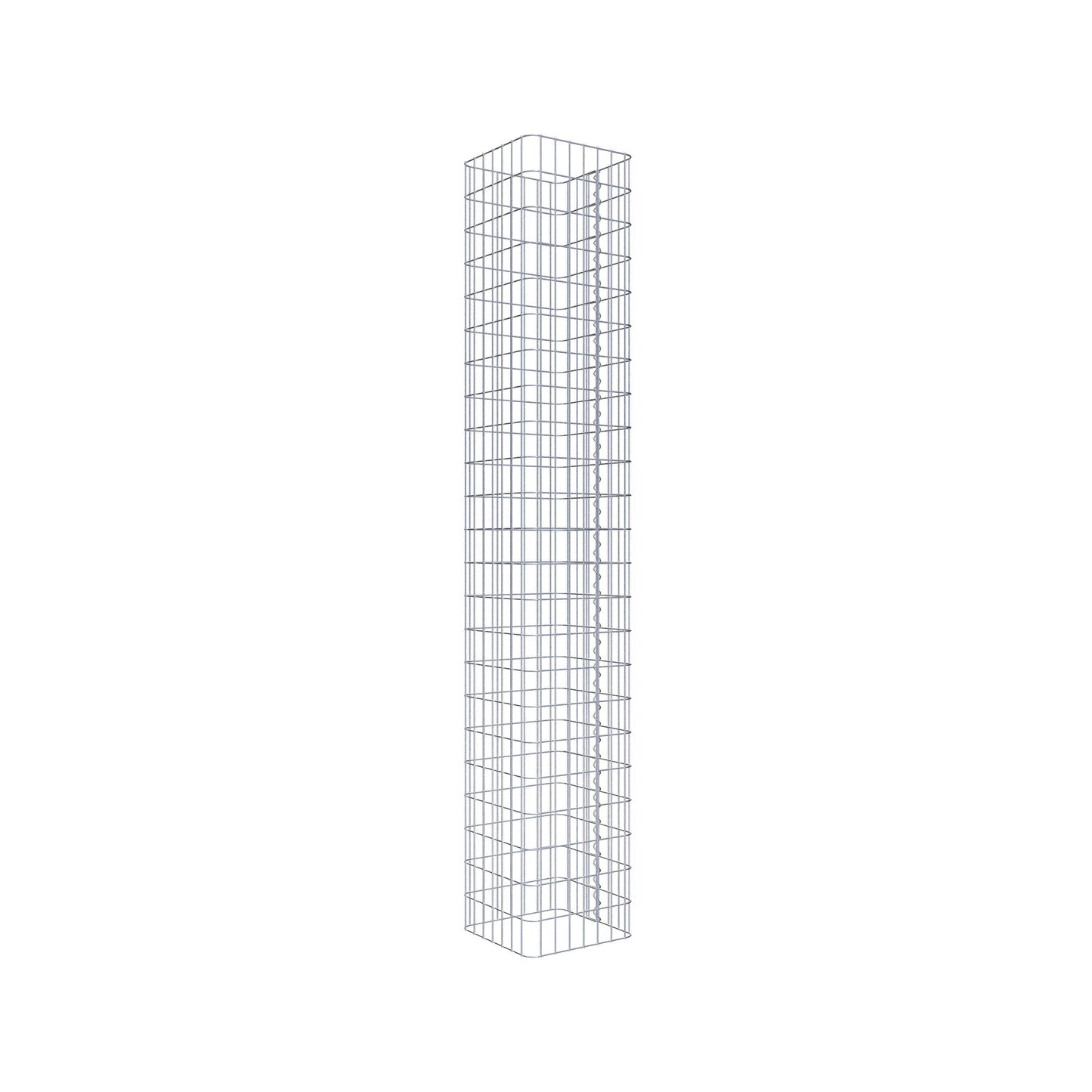 Colonna di gabbioni angolare 37 cm x 37 cm, 230 cm di altezza, MW 5 cm x 10 cm