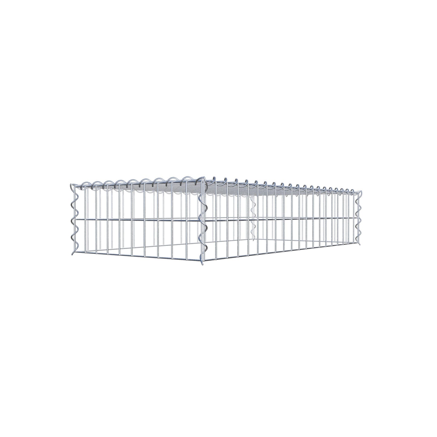Opvokset gabion type 3 100 cm x 20 cm x 50 cm (L x H x D), maskestørrelse 5 cm x 10 cm, spiral