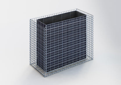 Högbädd, fyrkantig 130 cm x 100 cm x 60 cm (L x H x D), maskstorlek 5 x 5 cm, väggtjocklek 10 cm