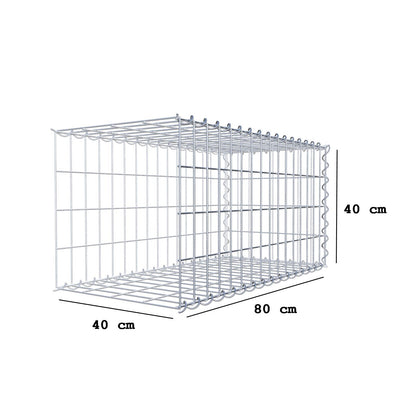 Extra gabion typ 2 80 cm x 40 cm x 40 cm (L x H x D), maskstorlek 5 cm x 10 cm, spiral