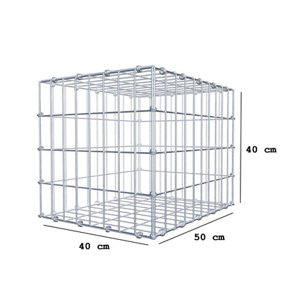 Gabion 50 cm x 40 cm x 40 cm (L x H x D), maskstorlek 5 x 10 cm, spiralring