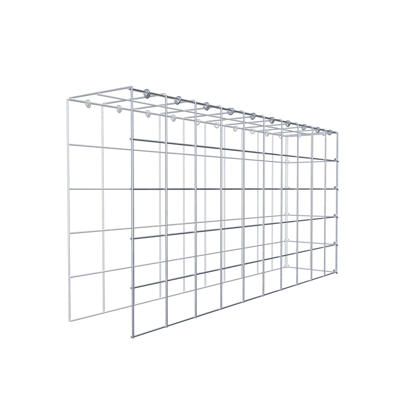 Mounted gabion type 4 100 cm x 50 cm x 20 cm (L x H x D), mesh size 10 cm x 10 cm, C-ring