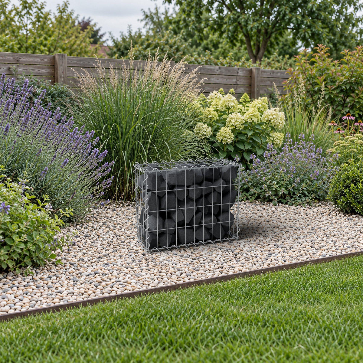 Gabion 50 cm x 40 cm x 20 cm (L x H x D), maskstorlek 5 cm x 10 cm, spiral