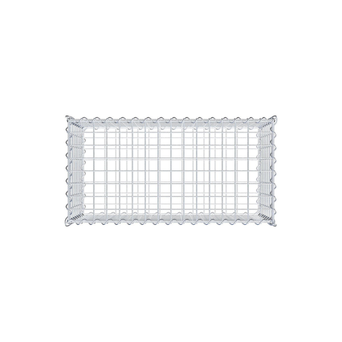 Schanskorf 80 cm x 40 cm x 40 cm (L x H x D), maaswijdte 5 cm x 5 cm, spiraalvormig