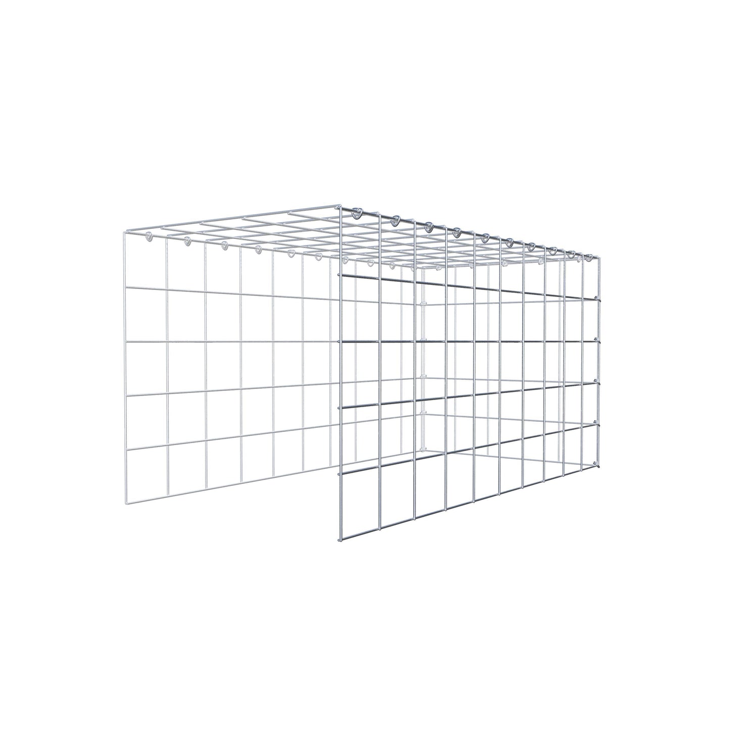 Extra gabion typ 4 100 cm x 50 cm x 50 cm (L x H x D), maskstorlek 10 cm x 10 cm, C-ring