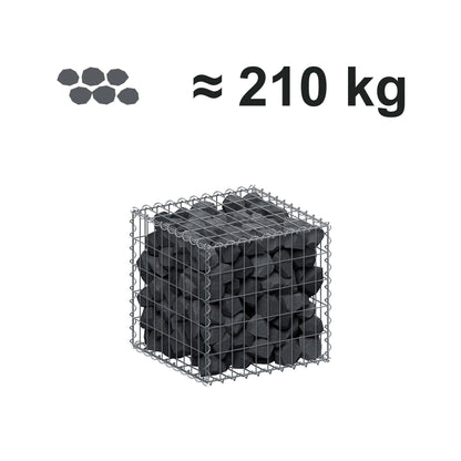 Gabione 50 cm x 50 cm x 50 cm (L x H x T), Maschenweite 5 cm x 10 cm, Spirale