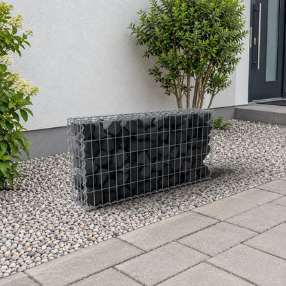 Schanskorf 100 cm x 50 cm x 20 cm (L x H x D), maaswijdte 5 cm x 10 cm, spiraalvormig